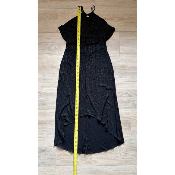 Wet Seal Black Halter Neck Bodycon Dress Open Back High-Low Hem Size Small - Picture 10 of 10